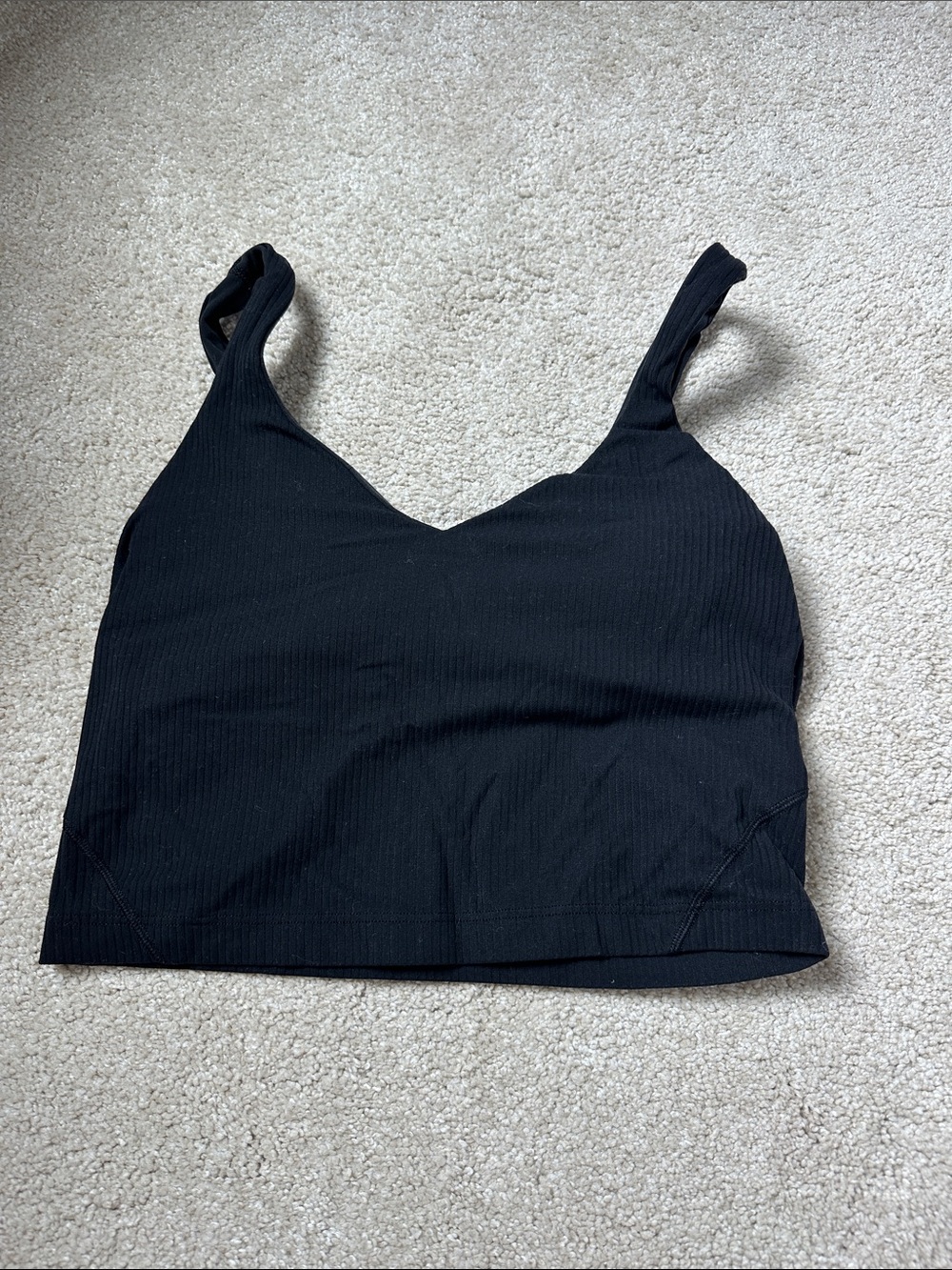 lululemon athletica Black Ribbed V-Neck Tank